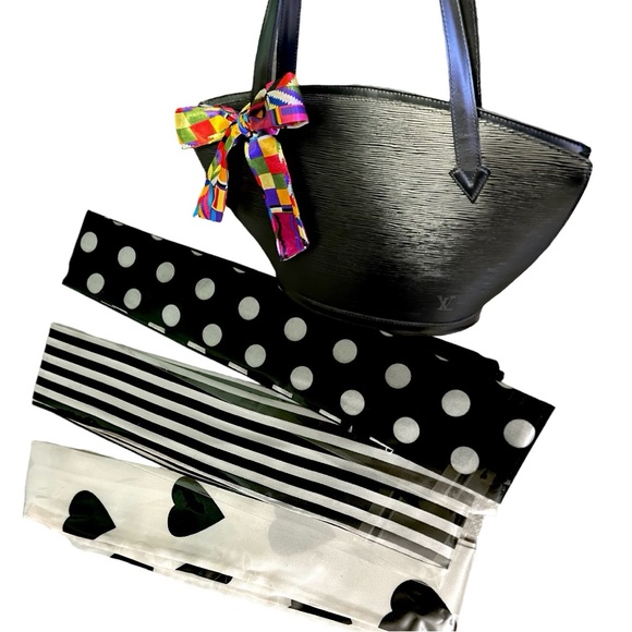 SIX Twilly Scarves!  Three black & white patterns and three neutral/earth tones! - Picture 2 of 5